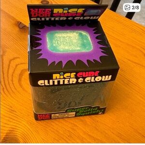 Only blue glitter and glow cube